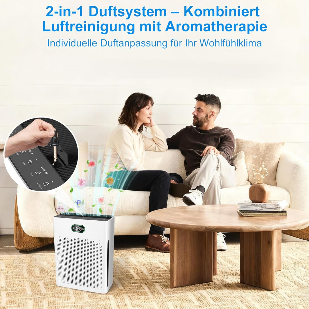 HEPA Luftreiniger,Air Purifier mit App-gesteuert&PM2.5 LED-Anzeige,Schlafmodus bis zu 22 dB,CADR 250