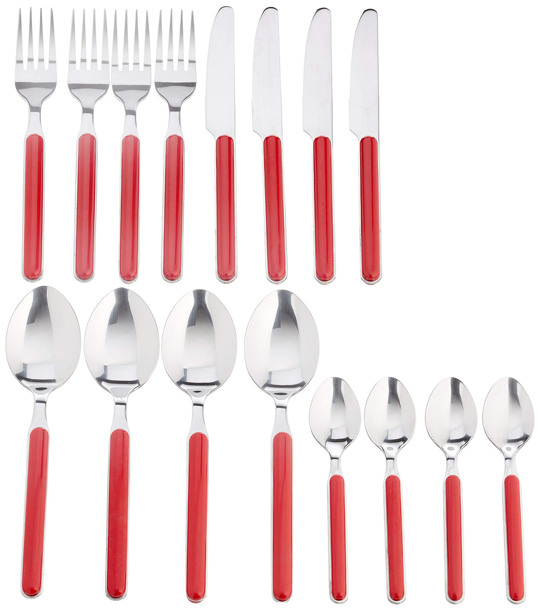 BRUNNER Delice Campingbesteck-Set, 16 Stück, Rot, Rot
