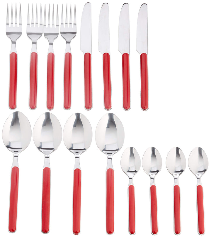 BRUNNER Delice Campingbesteck-Set, 16 Stück, Rot, Rot
