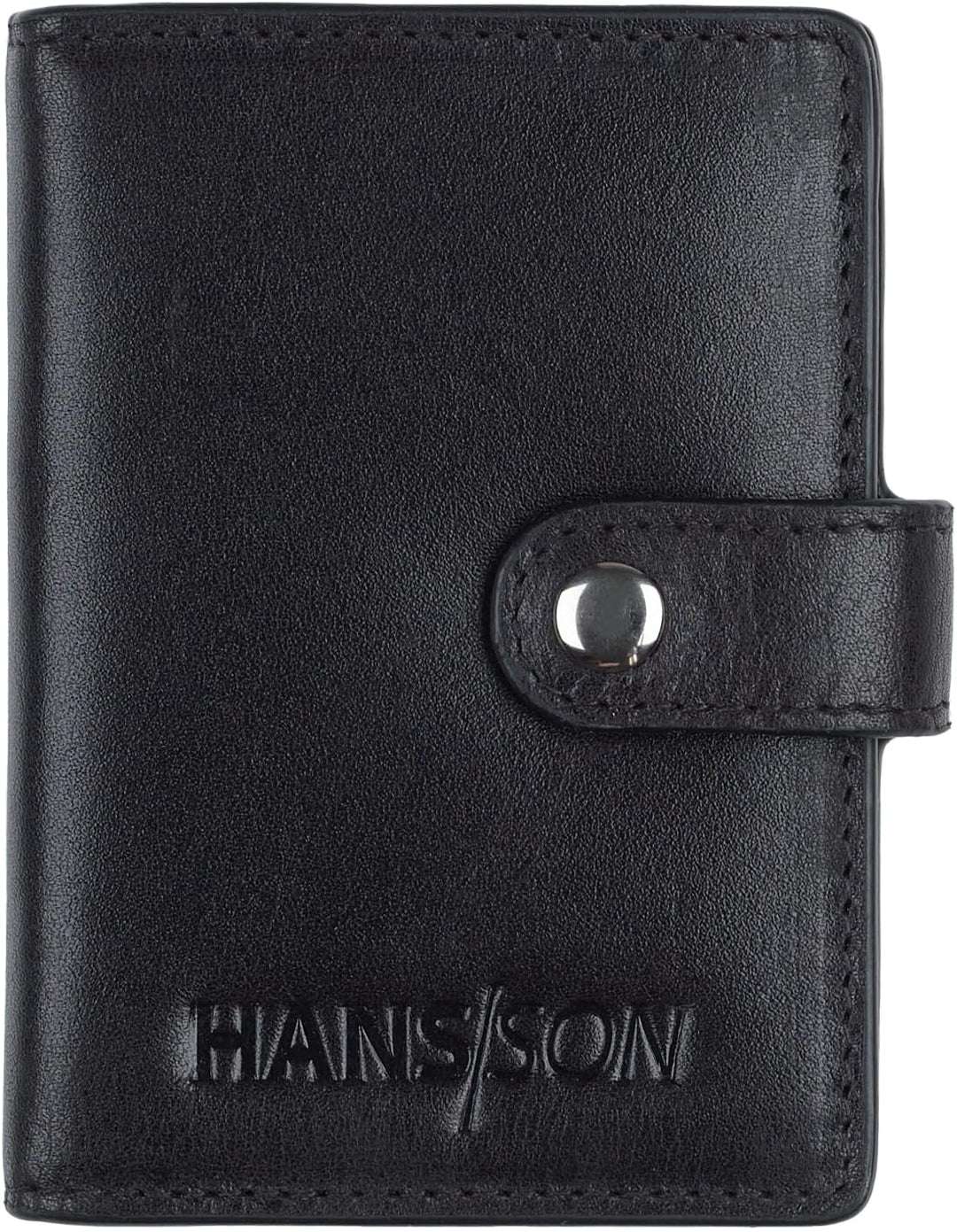 HANS/SON Echtlederhülle iPhone 13 Inkl. Magnetischem Kreditkartenwallet (Schwarz), Schwarz