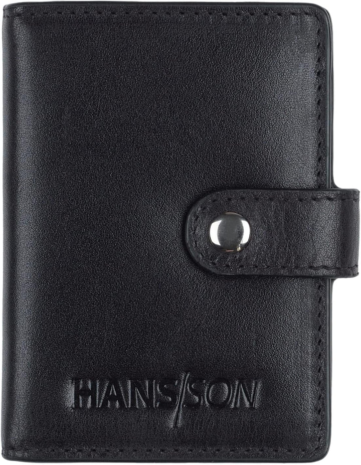 HANS/SON Echtlederhülle iPhone 13 Inkl. Magnetischem Kreditkartenwallet (Schwarz), Schwarz
