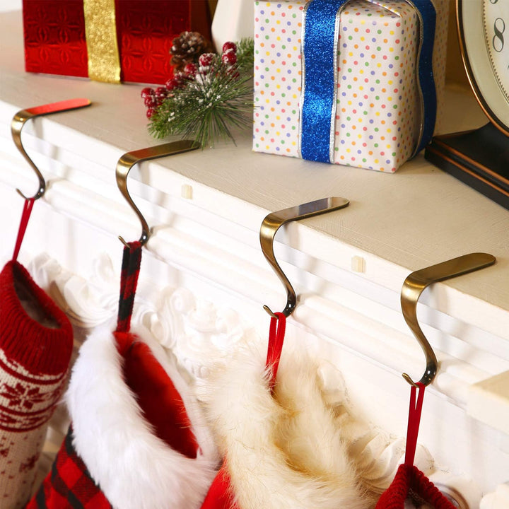 Weihnachten Strumpfhalter Metall Mantel Strümpfe Kleiderbügel Regal Kamin Girlande Mantel Griffe Set