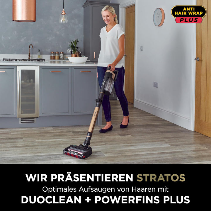Shark Stratos Akku-Staubsauger Kabellos, PowerFins Plus, 60 Min. Laufzeit, Anti Hair Wrap und CleanS