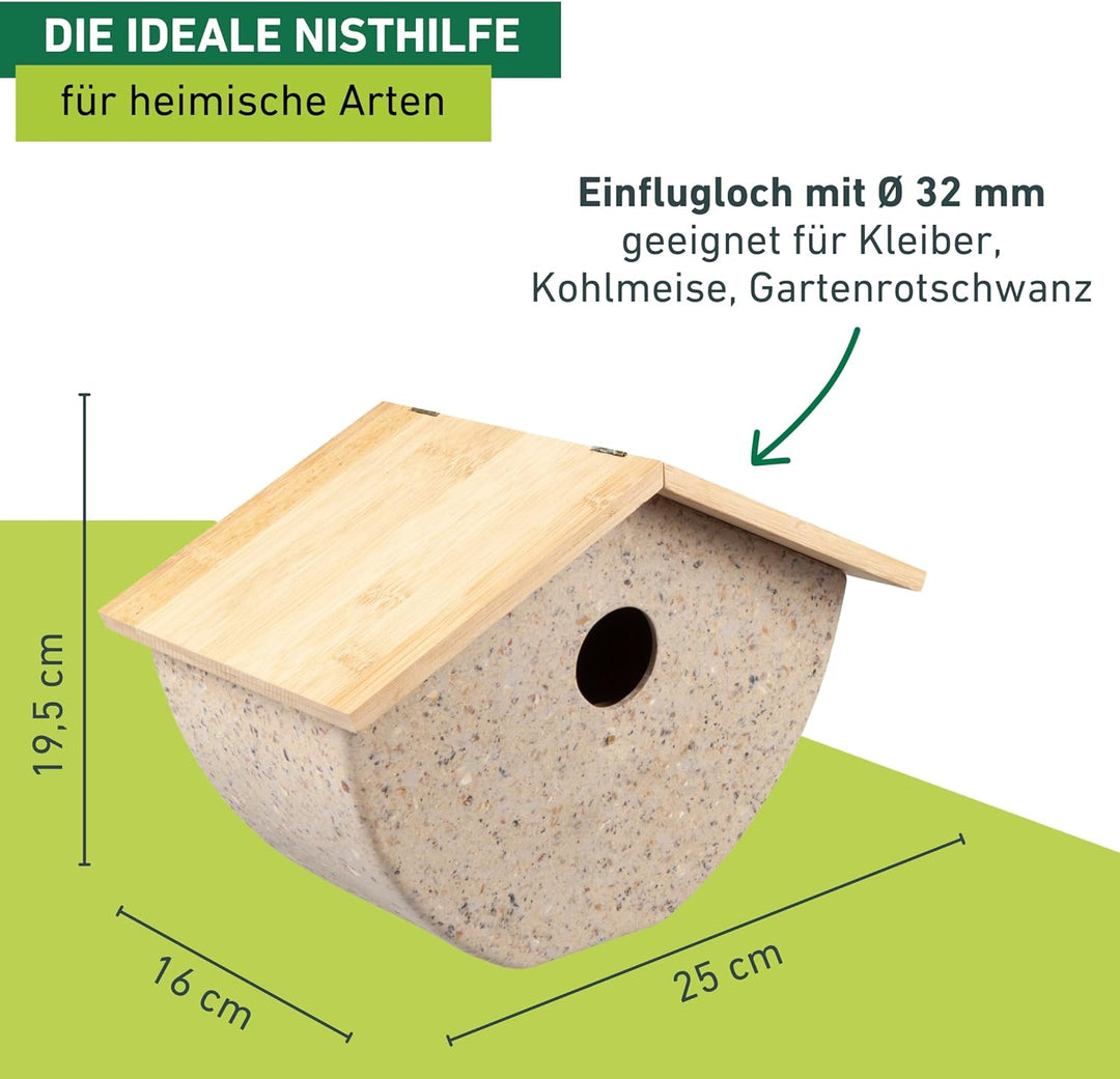 Windhager Nistkasten Recovery ÖKO, Nisthilfe für Kohlmeise, Haussperling und Trauerschnäpper, Vogeln