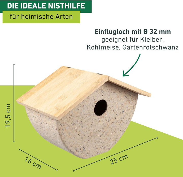 Windhager Nistkasten Recovery ÖKO, Nisthilfe für Kohlmeise, Haussperling und Trauerschnäpper, Vogeln