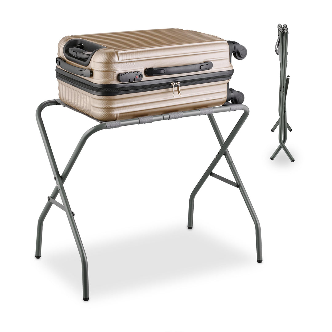 Relaxdays Kofferständer, klappbar, Gepäckständer aus Metall, HxBxT: 55 x 67 x 43 cm, Kofferablage, H