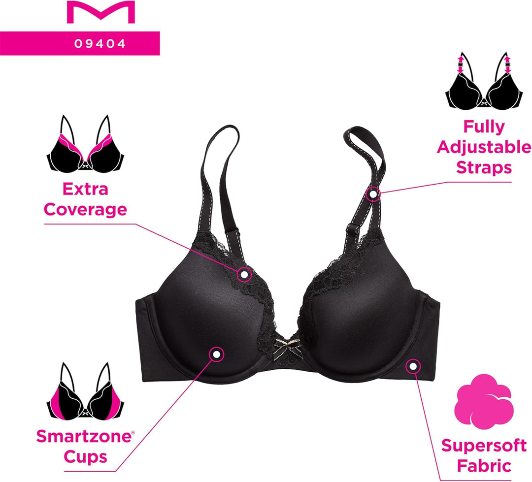 Maidenform Damen Comfort Devotion-Underwire Bügel-BH 85D Latte Lift/Black, 85D Latte Lift/Black
