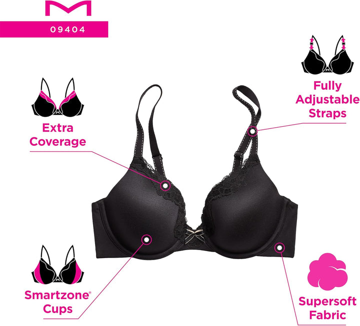 Maidenform Damen Comfort Devotion-Underwire Bügel-BH 85D Latte Lift/Black, 85D Latte Lift/Black