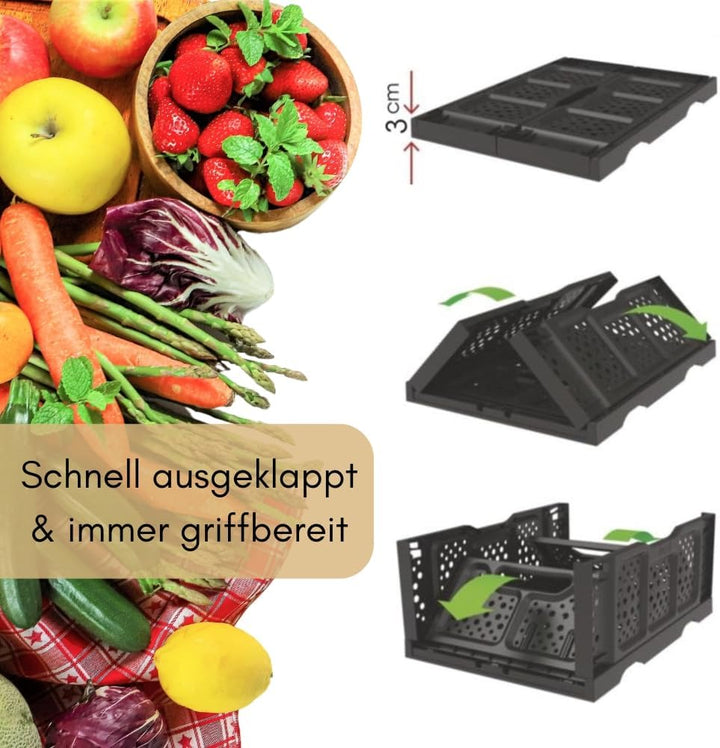 GarPet 2er Set Klappbox Klappkiste Einkaufskorb faltbar Einkaufkiste klappbar Kiste Stapelbox Stabil