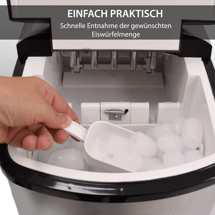 Gino Gelati GG-175W Digitaler Edelstahl Eiswürfelbereiter Eiswürfelmaschine Icemaker max. 15 Kg/24 h