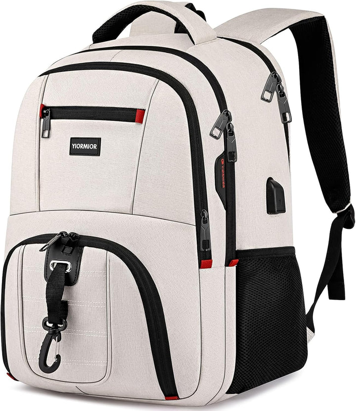 YIORMIOR Schulrucksack Jungen Mädchen Teenager Rucksack Herren Damen für 15,6 Zoll Laptop Rucksack A