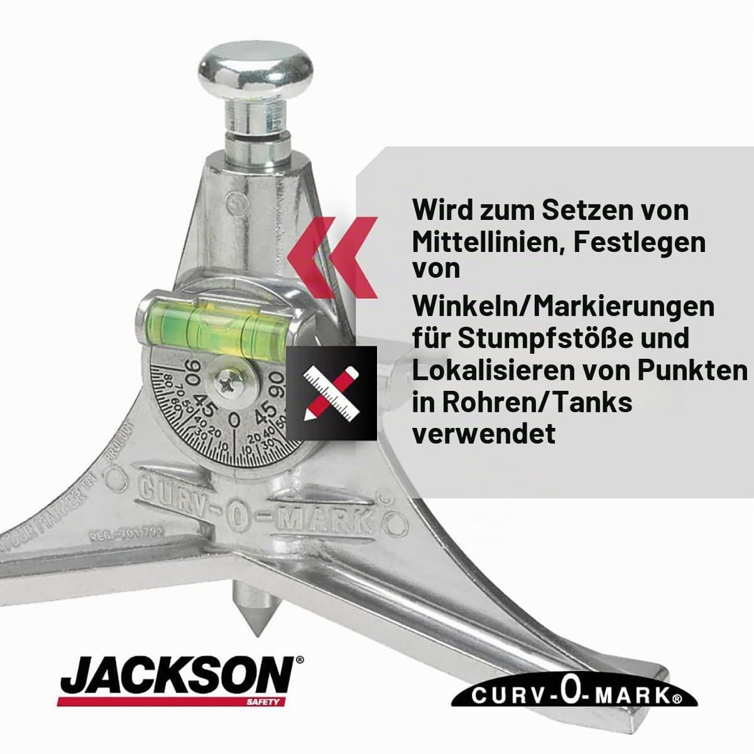 Jackson Safety J1880 Konturrohr-Zentrierkopf, Curv-O-Mark Schweiss- und Rohrleitungs-Layout-Werkzeug