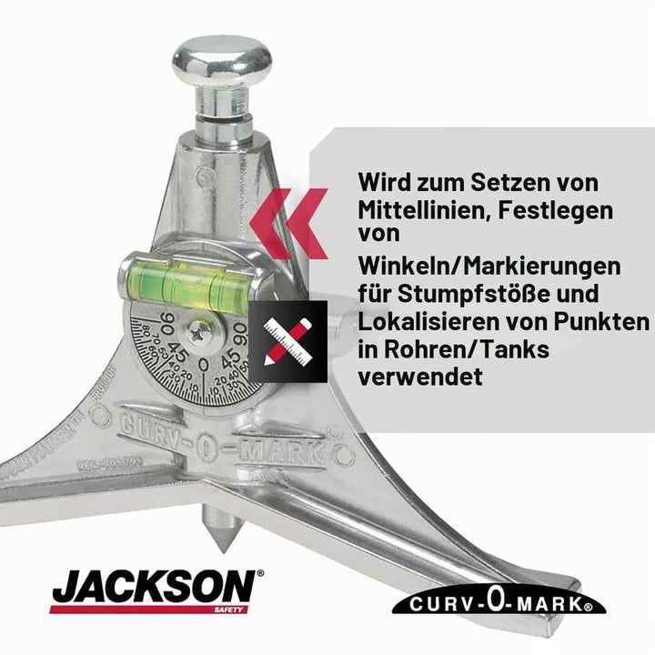 Jackson Safety J1880 Konturrohr-Zentrierkopf, Curv-O-Mark Schweiss- und Rohrleitungs-Layout-Werkzeug