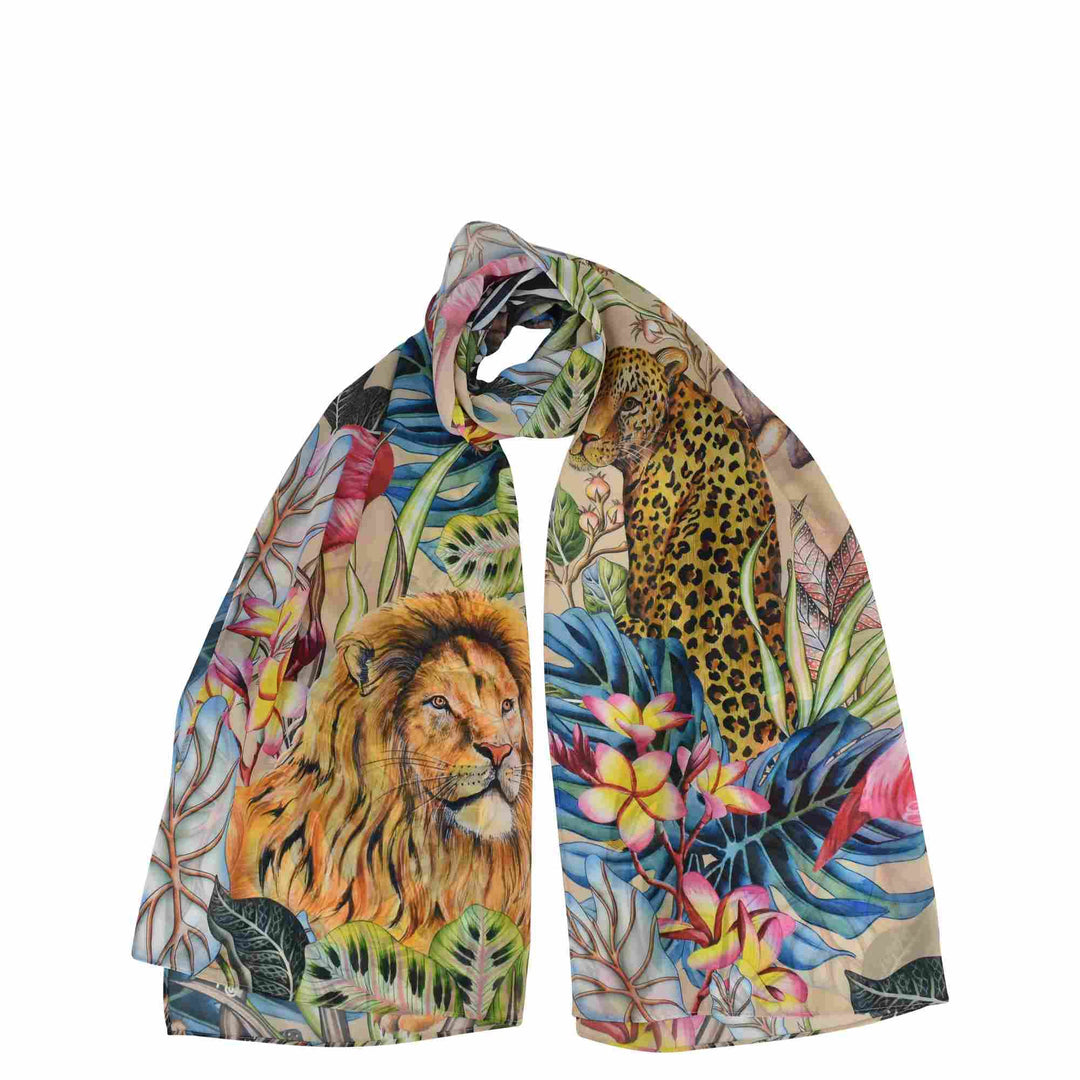 Anuschka Chiffon Schal - 60 x 182 cm - Gedrucktes Kunstmotiv African Adventure, African Adventure