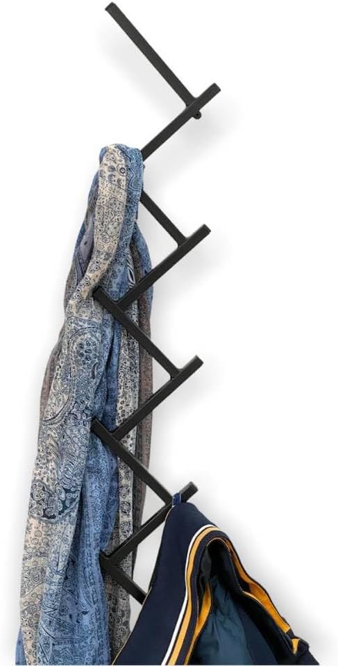 DanDiBo Wandgarderobe mit 10 Haken Garderobenhaken 96281 Garderobe Schwarz 80 cm Kleiderhaken Wandre