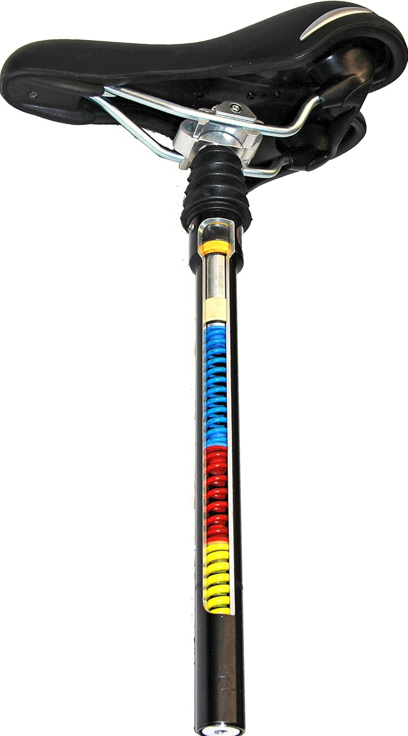 Airwings EXPLETO TRAVEL Gefederte Sattelstütze mit Linear-Kugellager, 425mm Länge Hard Ø31,6mm, Hard