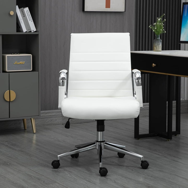 SVITA Office Comfort Bürostuhl Schreibtischstuhl Drehstuhl Chefsessel Kunstleder Weiss Weiss Kunstle