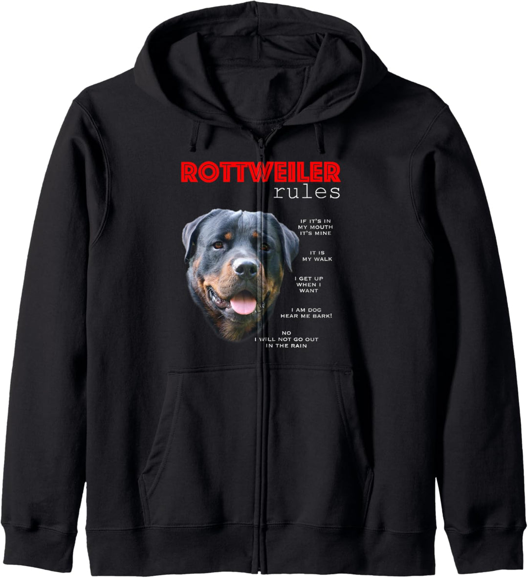 Lustige Regeln für den Besitzer eines Rottweiler Kapuzenjacke