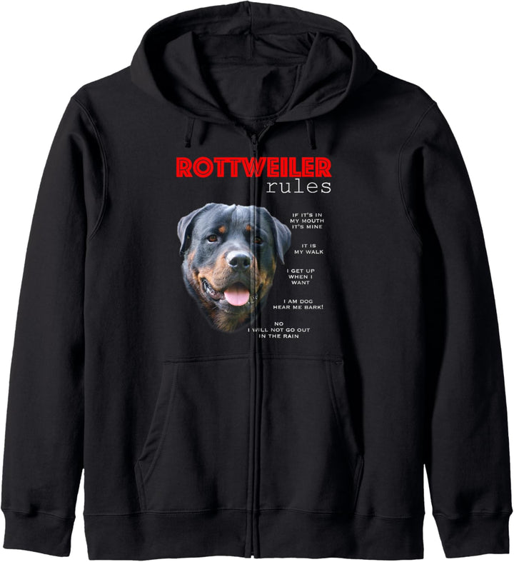 Lustige Regeln für den Besitzer eines Rottweiler Kapuzenjacke