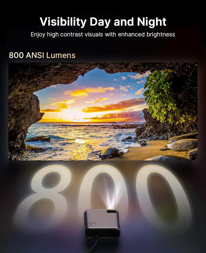 NexiGo PJ40 Pro Google TV Projektor, Native 1080p, 4K Unterstützung, KI-Bildverbesserung, 800 ANSI L