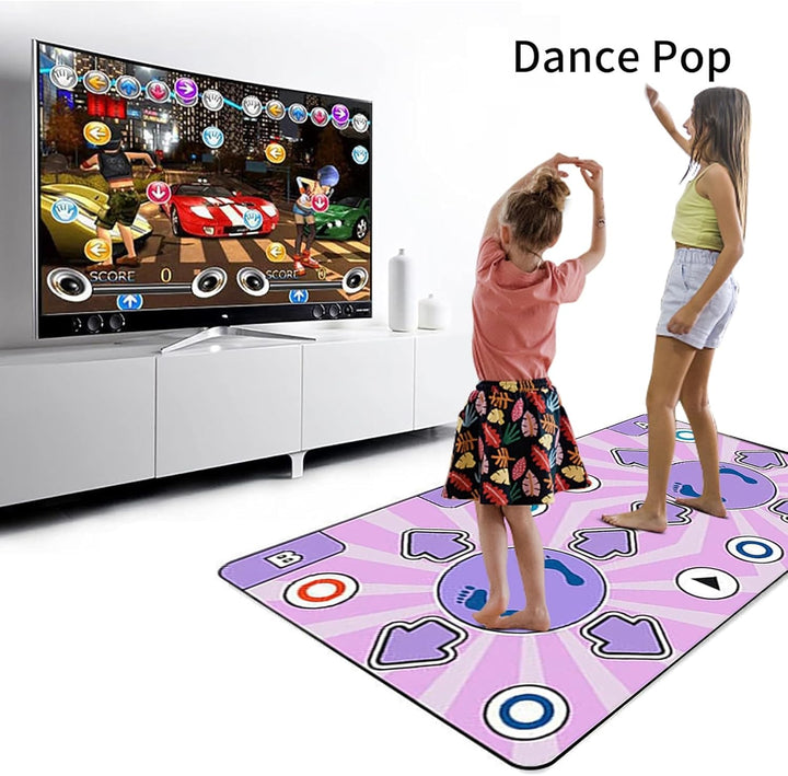 Tanzmatte 2 in 1 für TV und PC, elektronische Tanzmatte mit 2 Spiel-Controllern, LED-Tanzmatte mit L