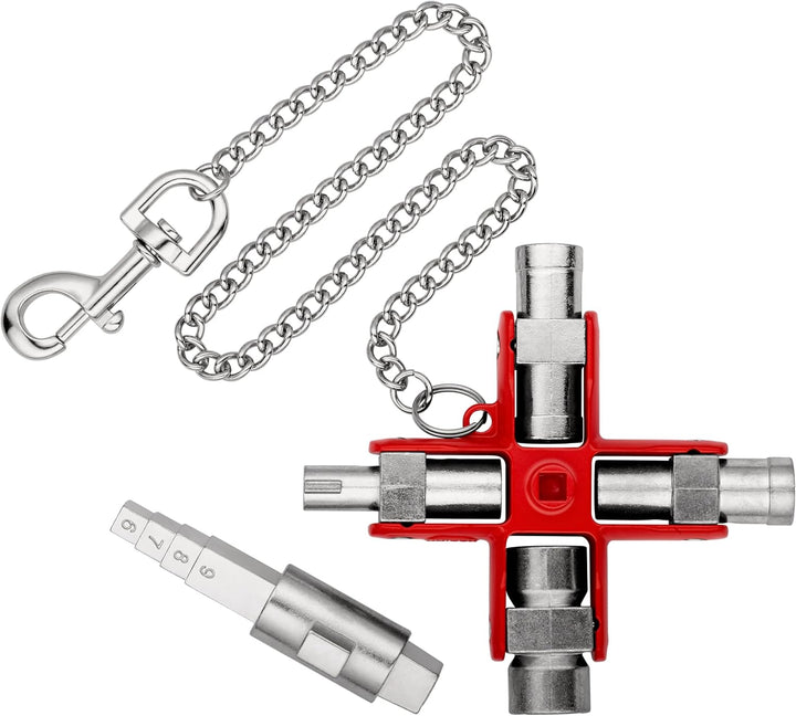 Knipex Universal-Schlüssel "Bau" für gängige Schränke und Absperrsysteme 90 mm (SB-Karte/Blister) 00