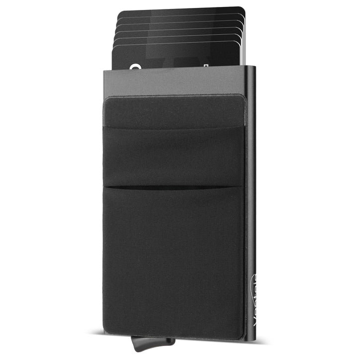 Pop Up Kartenetui mit Münzfach 9 Karten,Kartenhalter mit RFID Wallet,Mini Kreditkartenetui aus Alumi