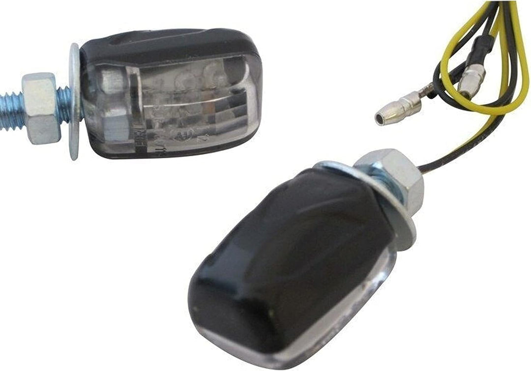 Universelle Blinklichter für Motorräder, E-Prüfzeichen, schwarz, mit Mikro-LED