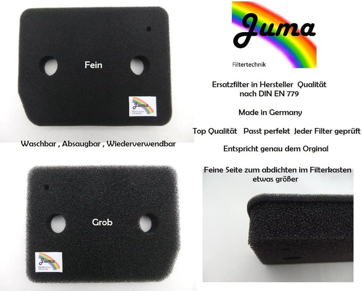 JUMA-Filter für Miele Schwammfilter 9164761 Fein/Grob 207 x 157 x 30mm Wärmepumpentrockner Filter Tr