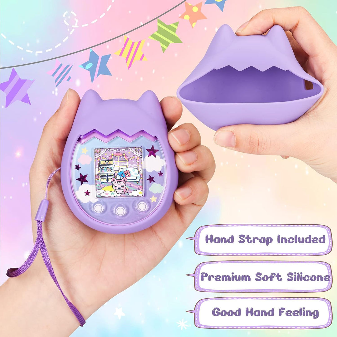 Silikon Hülle und Hartschalenkoffer kompatibel mit Tamagotchi Pix Virtuelles Haustierspielzeug, Schu