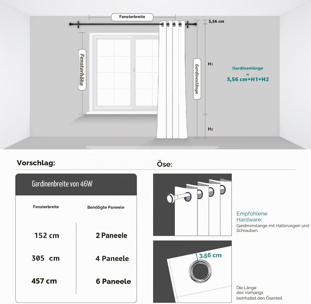 Deconovo Blickdicht Gardinen mit Ösen für Schlafzimmer Thermogardine Kälteschutz Vorhang Blickdicht,