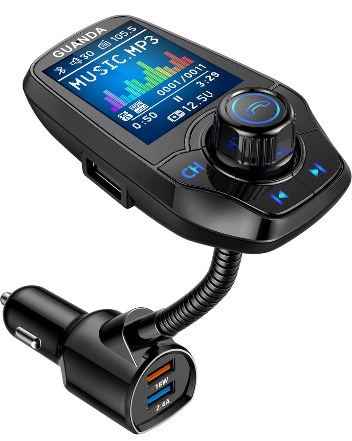 Bluetooth FM Transmitter für Auto mit 1,8" Farbbildschirm Bluetooth Freisprechanruf Bluetooth Auto R