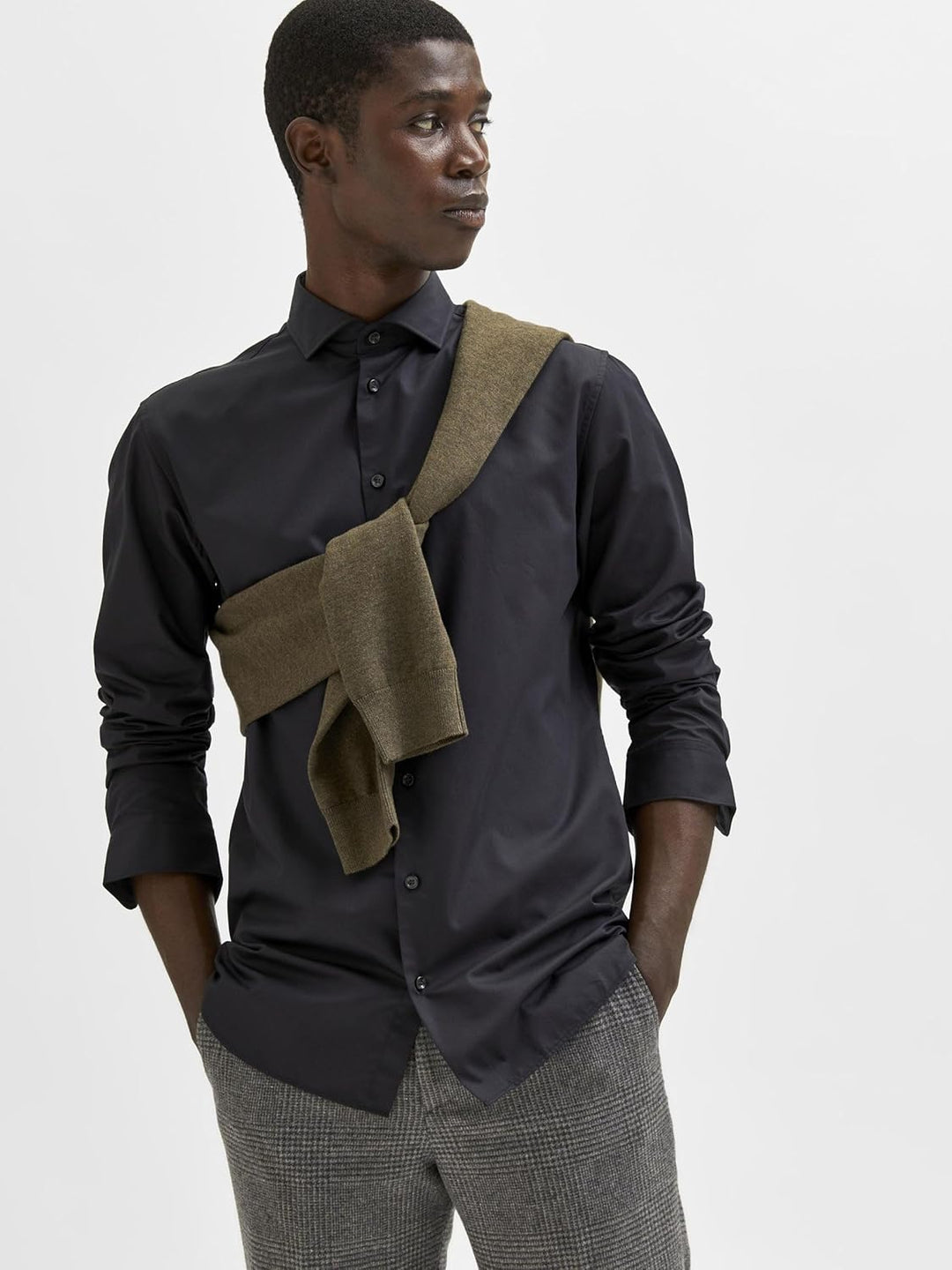 Selected Homme Male Hemd Lange Ärmel M Schwarz, M Schwarz
