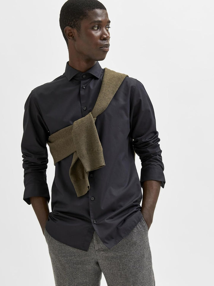 Selected Homme Male Hemd Lange Ärmel M Schwarz, M Schwarz