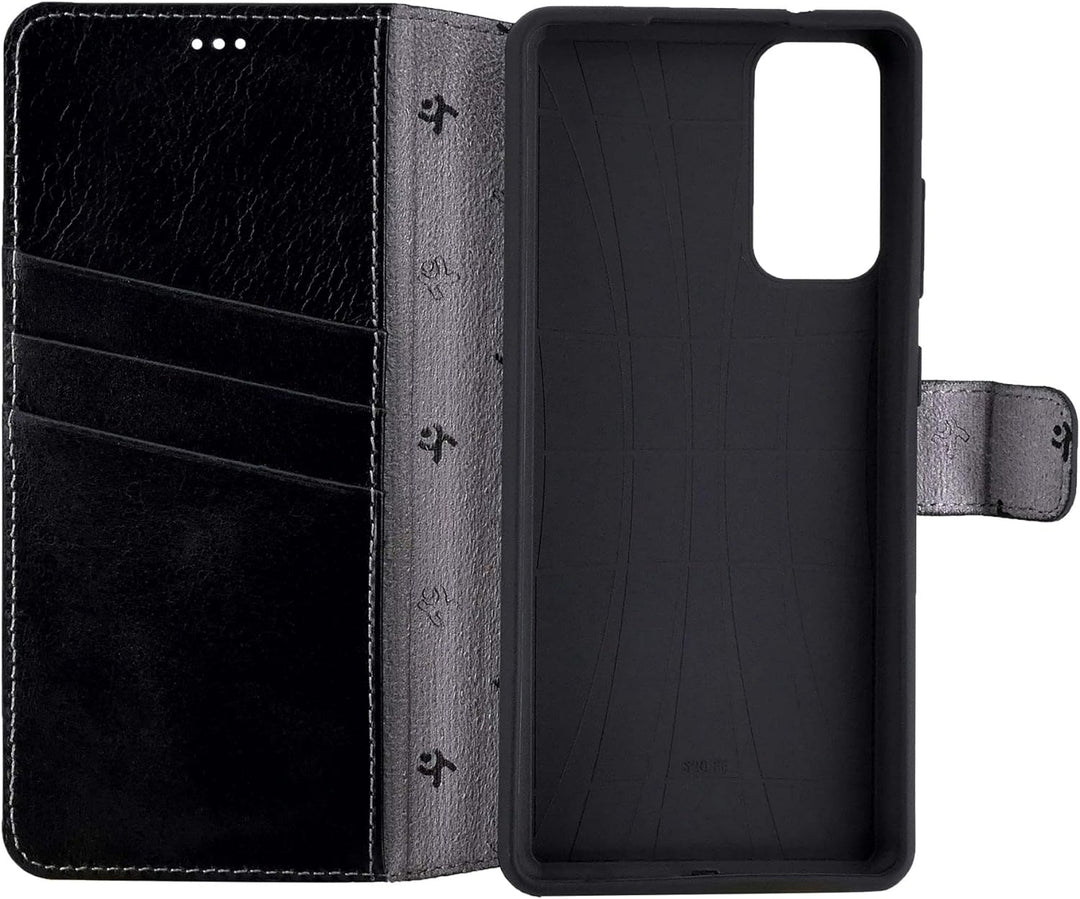 Suncase Book-Style Hülle kompatibel mit Xiaomi Mi 10T 5G Leder Tasche (Slim-Fit) Lederhülle Handytas