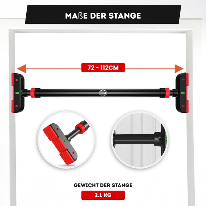 Multifunktionale Klimmzugstange ohne Schrauben und zusammenklappbar, Belastung 200 kg, Pull Up Bar z