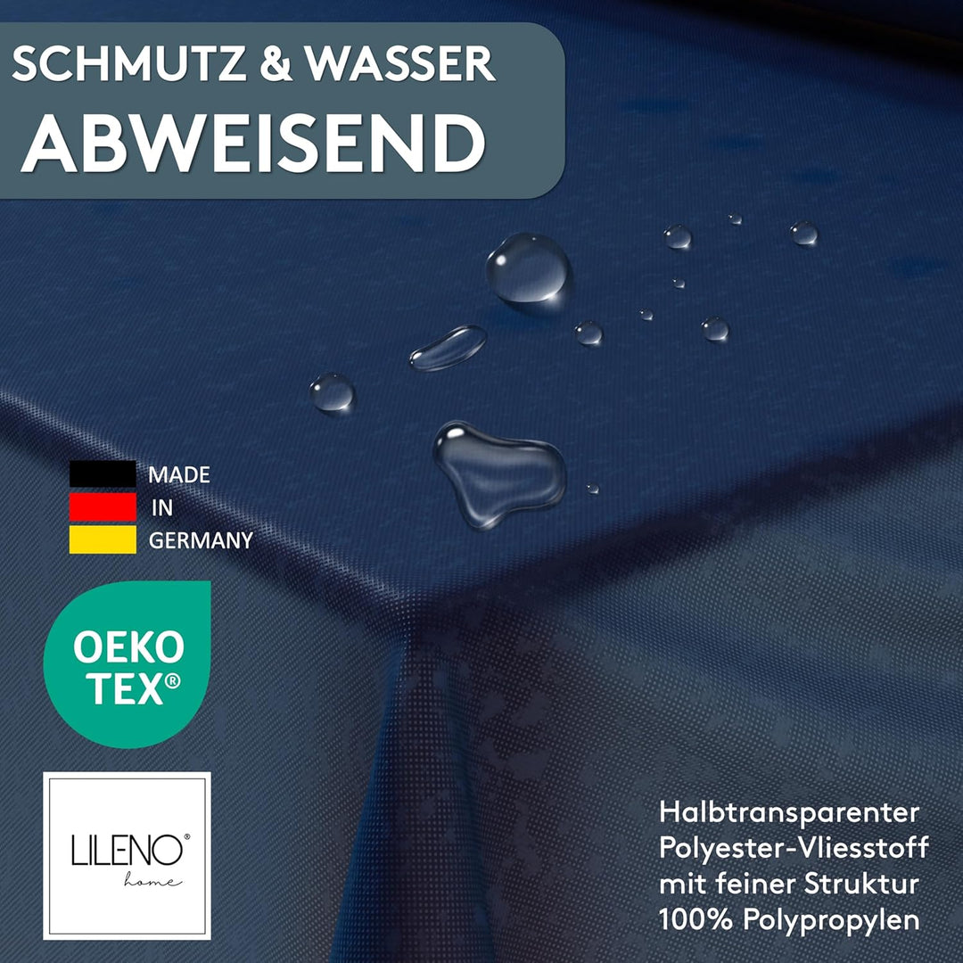 LILENO HOME Tischdeckenrolle 1,10 x 25 m - Tischdecke Dunkelblau aus Vlies - Stoffähnlich, abwaschba