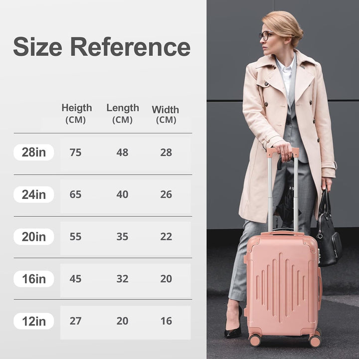 LALAHO Kofferset 4 teilig, Reisekoffer Set mit Kosmetikkoffer, Hartschalen Koffer Set aus ABS, Handg