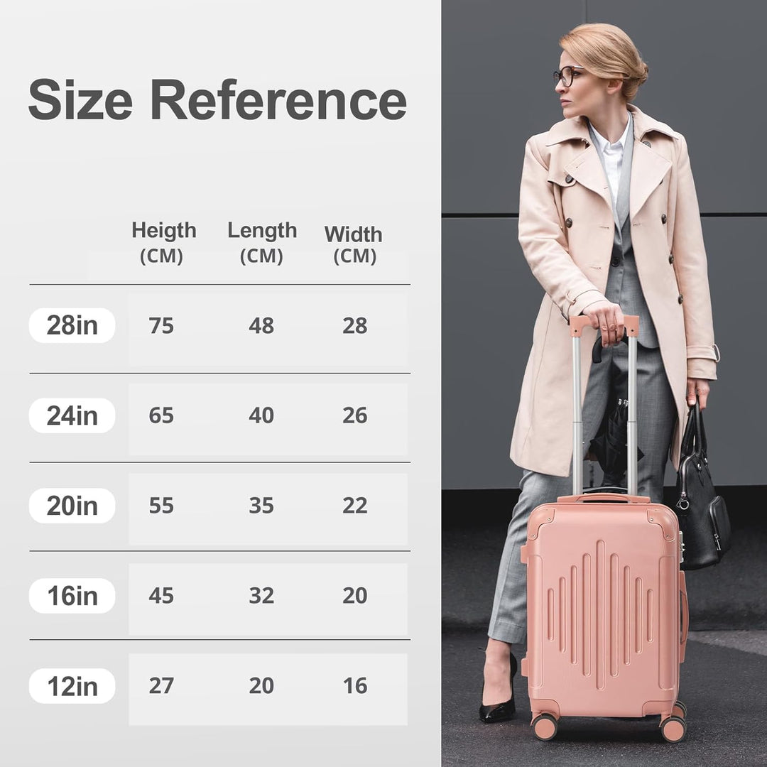 LALAHO Kofferset 5 teilig, Reisekoffer Set mit Kosmetikkoffer, Hartschalen Koffer Set aus ABS, Gepäc