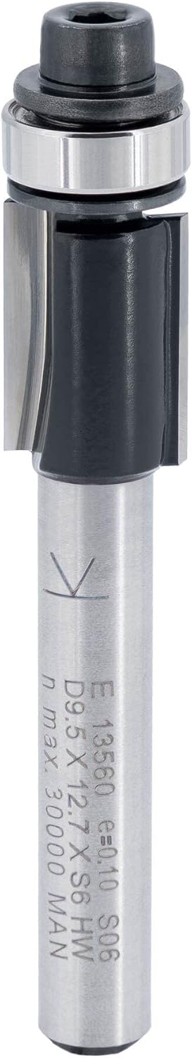 ENT 13560 Bündigfräser HW, Schaft (S) 6 mm, Durchmesser (D) 9,5 mm, NL 12,7 mm, GL 55 mm, SL 32 mm,