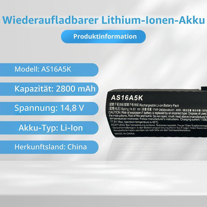 AS16A7K AS16A5K AS16A8K KT.00605.002 Laptop Batterie Ersatz für Acer Aspire E15 E5-475 E5-475G E5-57
