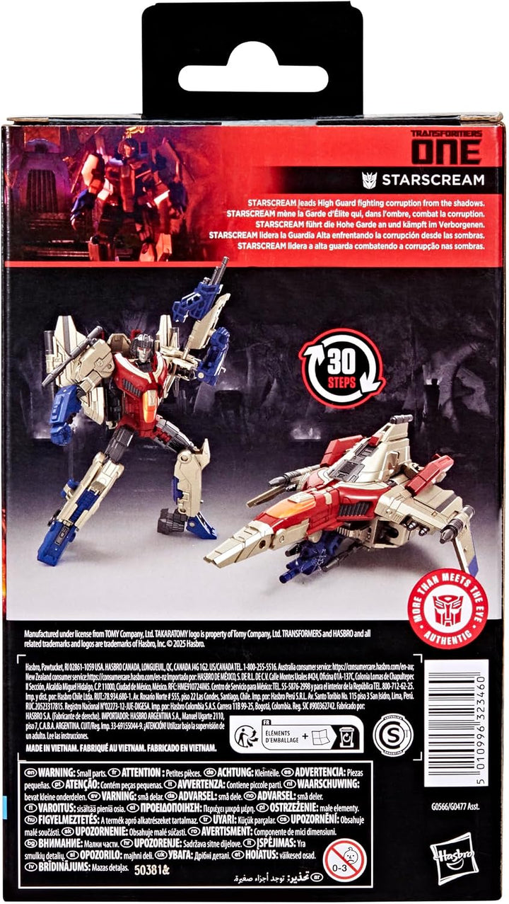 Transformers Studio Series Deluxe-Klasse Starscream Action-Figur One | 11,4 cm, konvertiert in Cyber