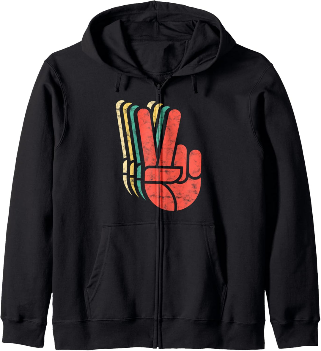 Retro Peace Love 60's 70's Hippie Distressed Kapuzenjacke