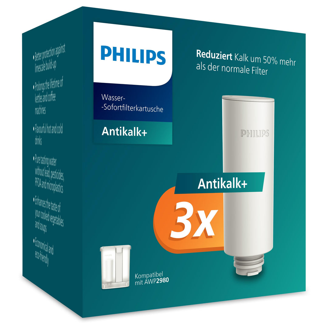 Philips Water Ersatzfilter für Wasserdispenser mit gefiltertem Wasser auf Knopfdruck – 3er-Pack, Ant