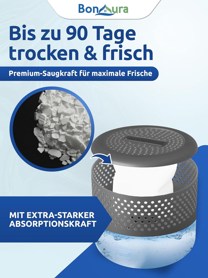 BonAura® Luftentfeuchter Nachfüllpack 12 x 400g - Mittleres Sparset Luftentfeuchter Granulat - 12er