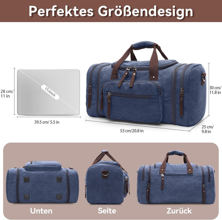 DORRISO Mode Herren Reisetasche Grosse Kapazität Erweiterbar Sporttasche 40L Elegant Handgepäck Tasc
