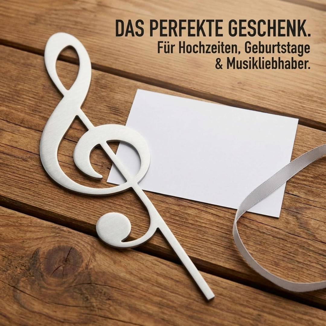 MM Steel Styles Edelstahl Notenschlüssel Beetstecker-einfach einsteckbare Gartendeko aus hochwertige