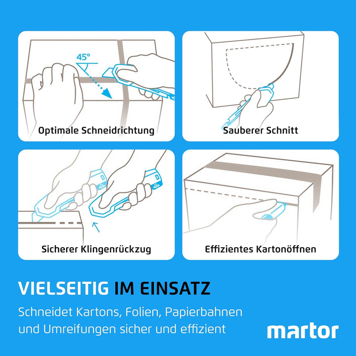 MARTOR Cuttermesser SECUPRO 425 I Sicherheitsmesser mit Zangengriff und automatischem Klingeneinzug