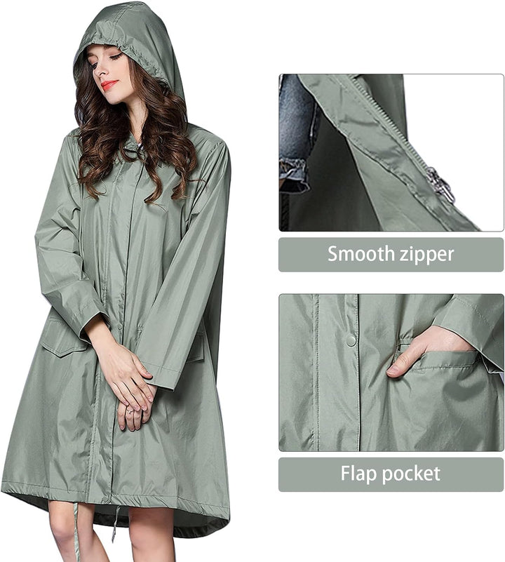 Freiesoldaten Damen Wasserdicht Regenjacke Draussen Winddicht Leicht Poncho Schnelltrocknend Regenma