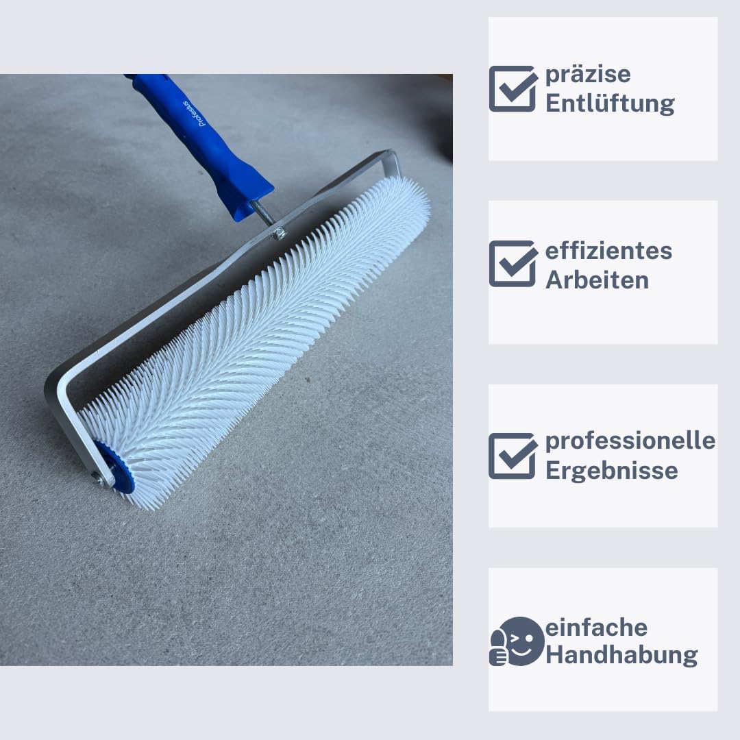 50cm Stachelwalze Entlüftungsroller Nivellierwalze Igelwalze Nagelroller + Bügel (11mm Stachellänge)